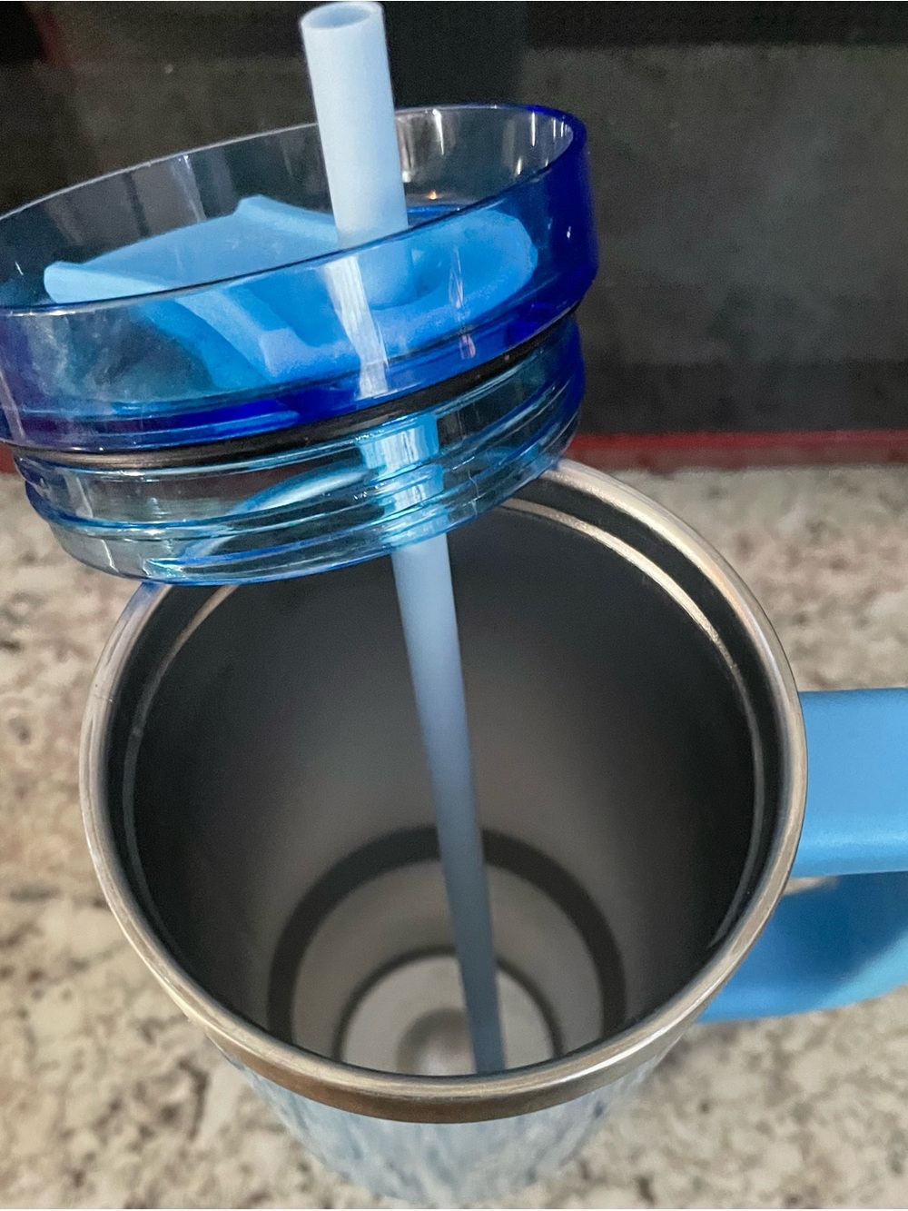 Ozark Trail Blue Insulated Travel Tumbler with Handle and Straw - Picture 2 of 4